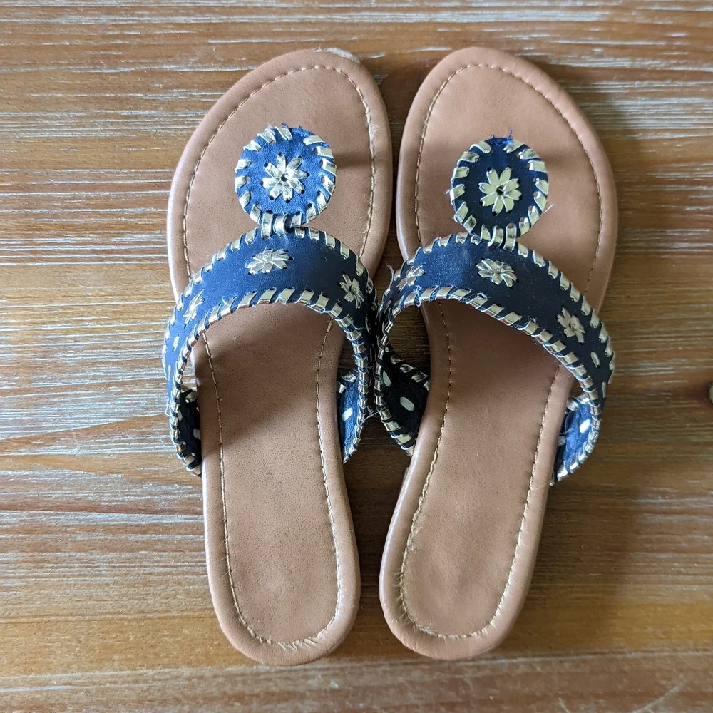 Navy & Silver Sandals - Picture 4 of 10